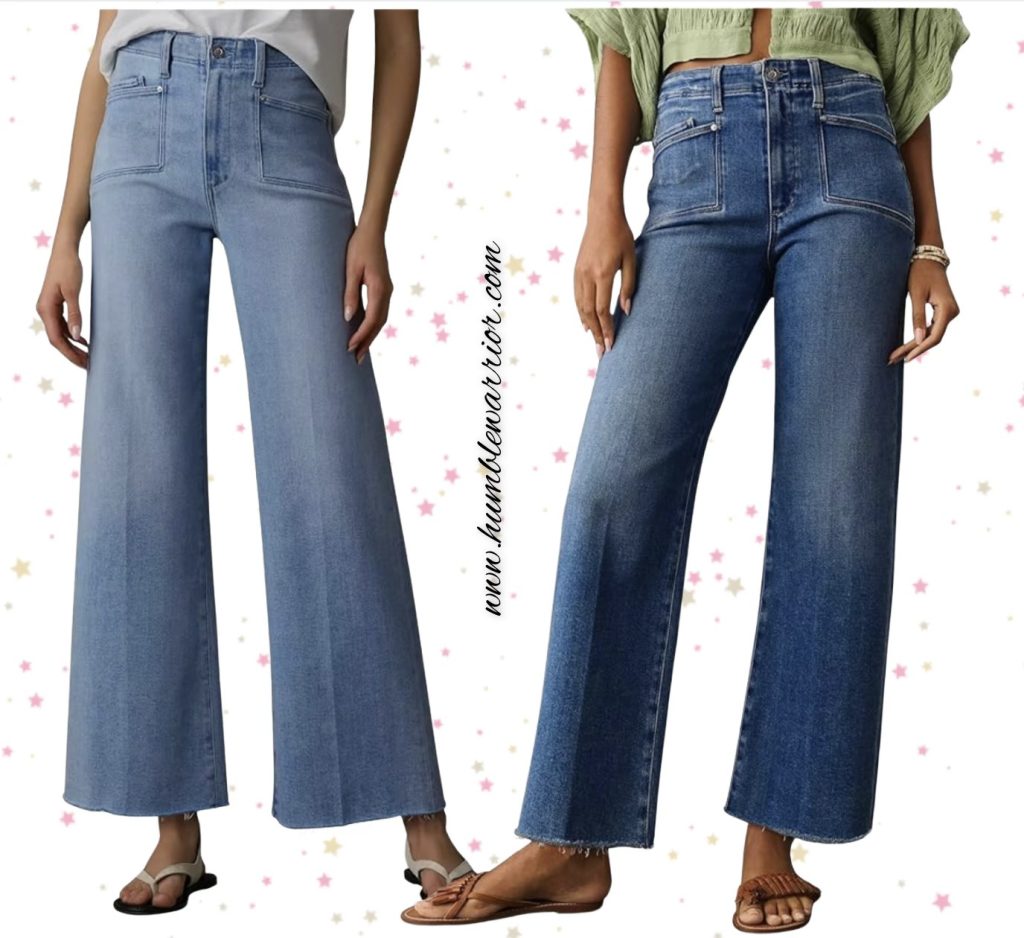 PHISOCKAT high waisted stretchy wide leg jeans