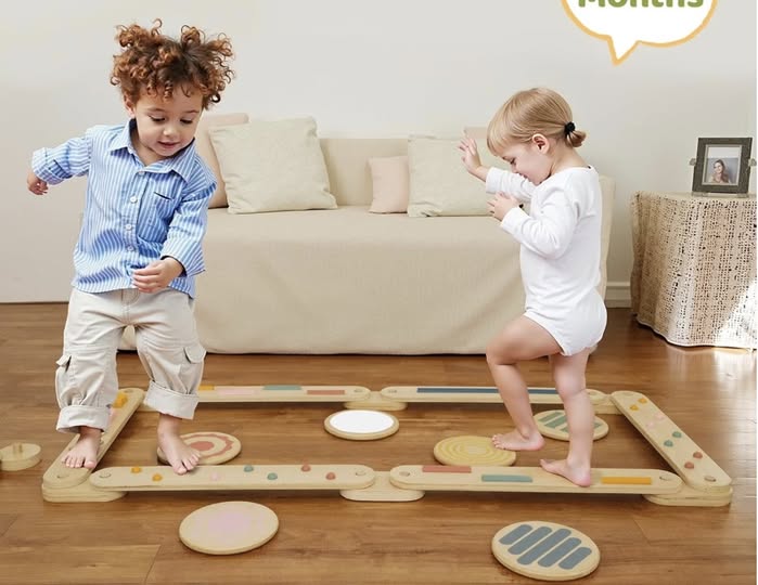 wooden balance beam / stepping stones set for kids!