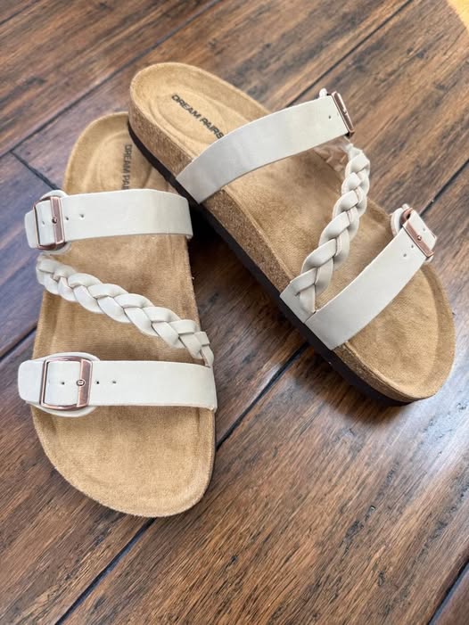 cork bed braided Dream pairs slides