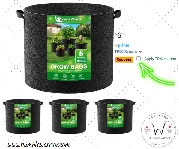 Land Guard 4-Pack of 5 Gallon Fabric Grow Bags