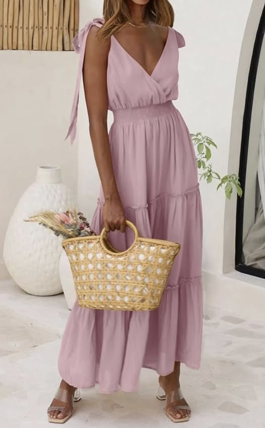 PRETTYGARDEN Cross Neck Maxi Dress