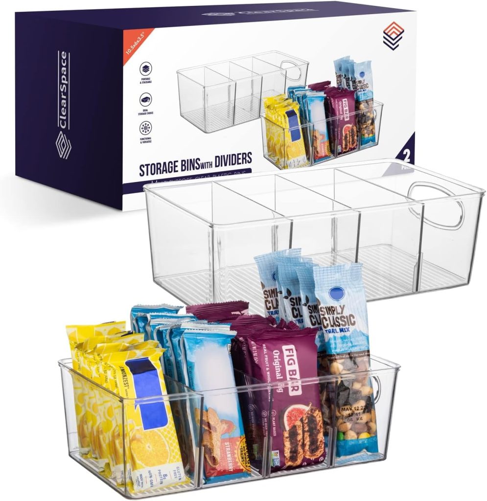 2 Pack of Storage Bins with Dividers!