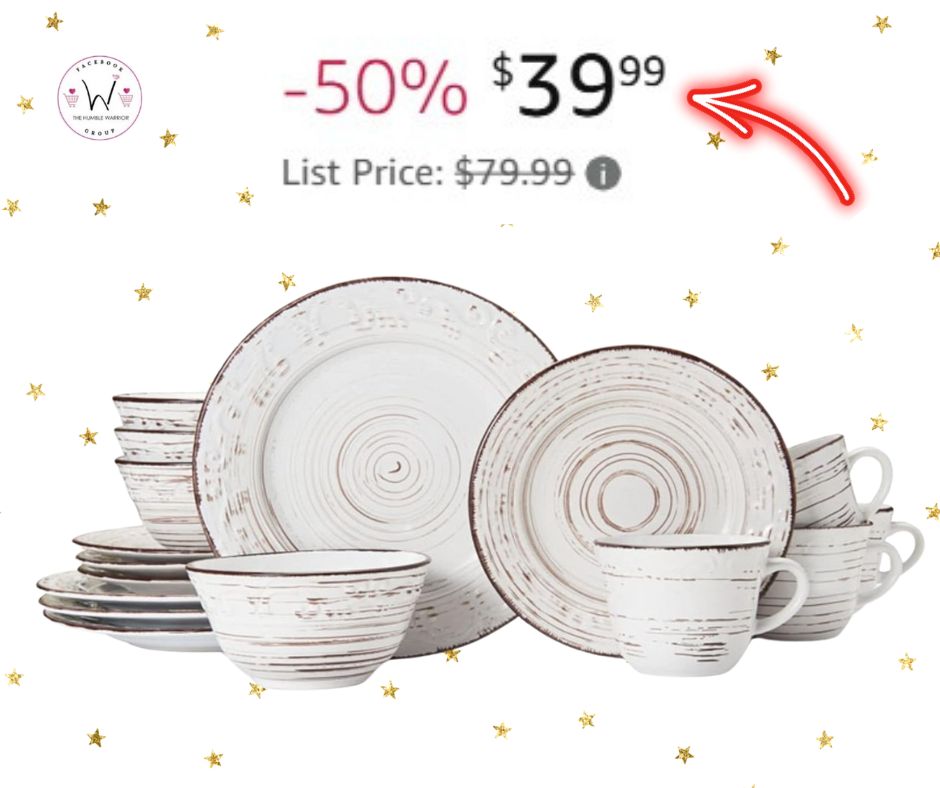 Pfaltzgraff Trellis White 16-Piece Dinnerware Set!