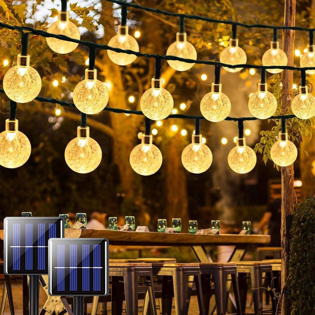 2-Pack Solar Globe String Lights