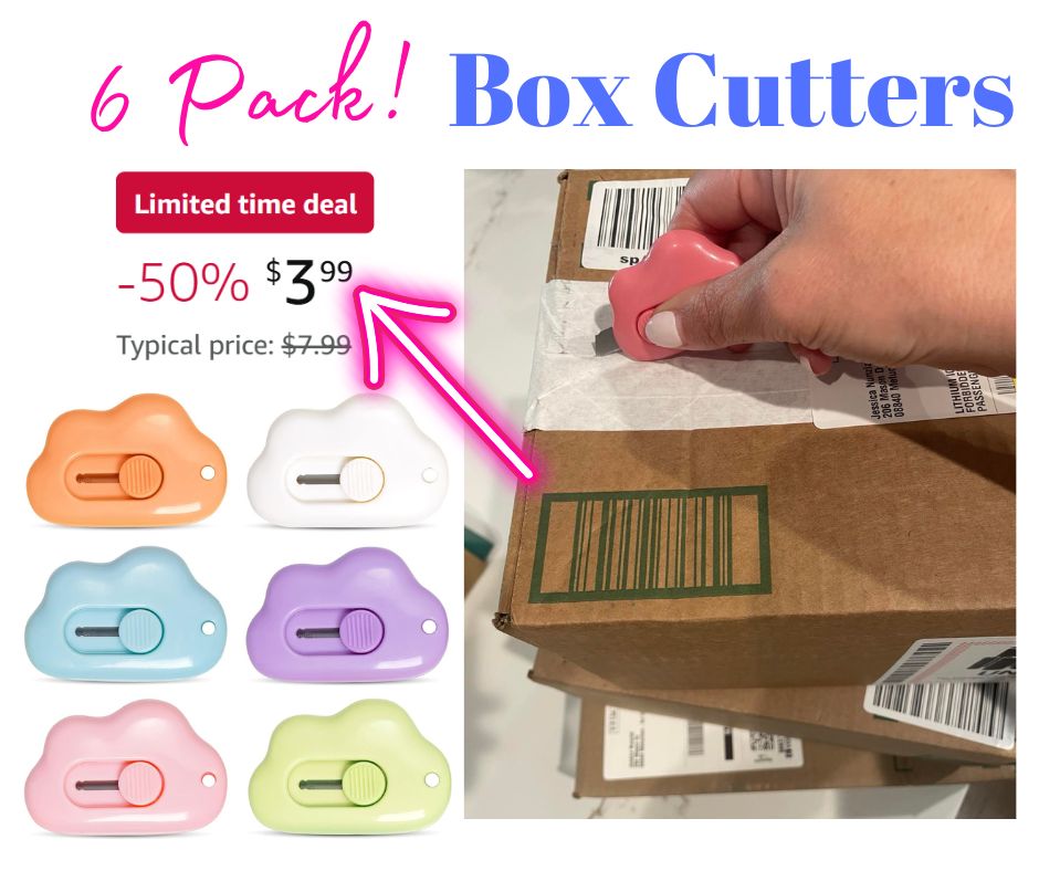 6 Pcs Mini Retractable Box Cutters