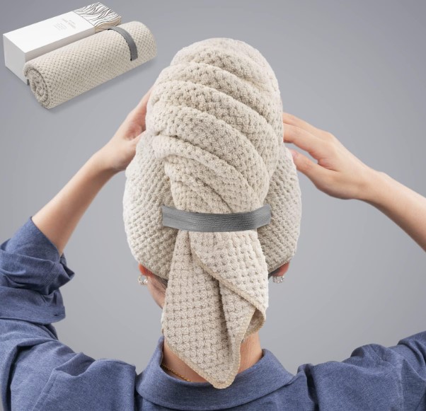 Large Microfiber Hair Turban Towel Wrap!