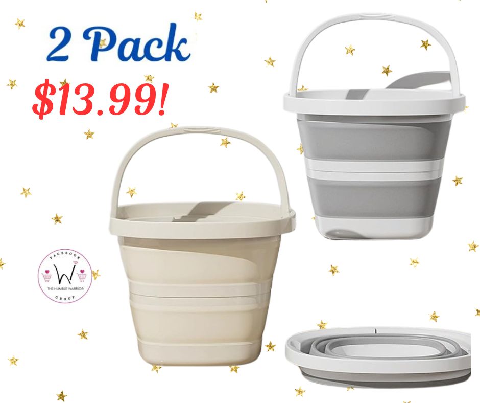 Set of 2 collapsible silicone buckets!