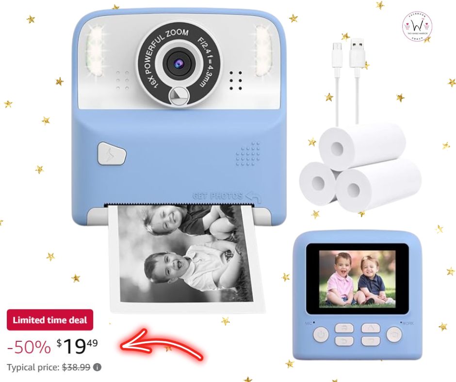 Instant Print Blue Camera for Kids!