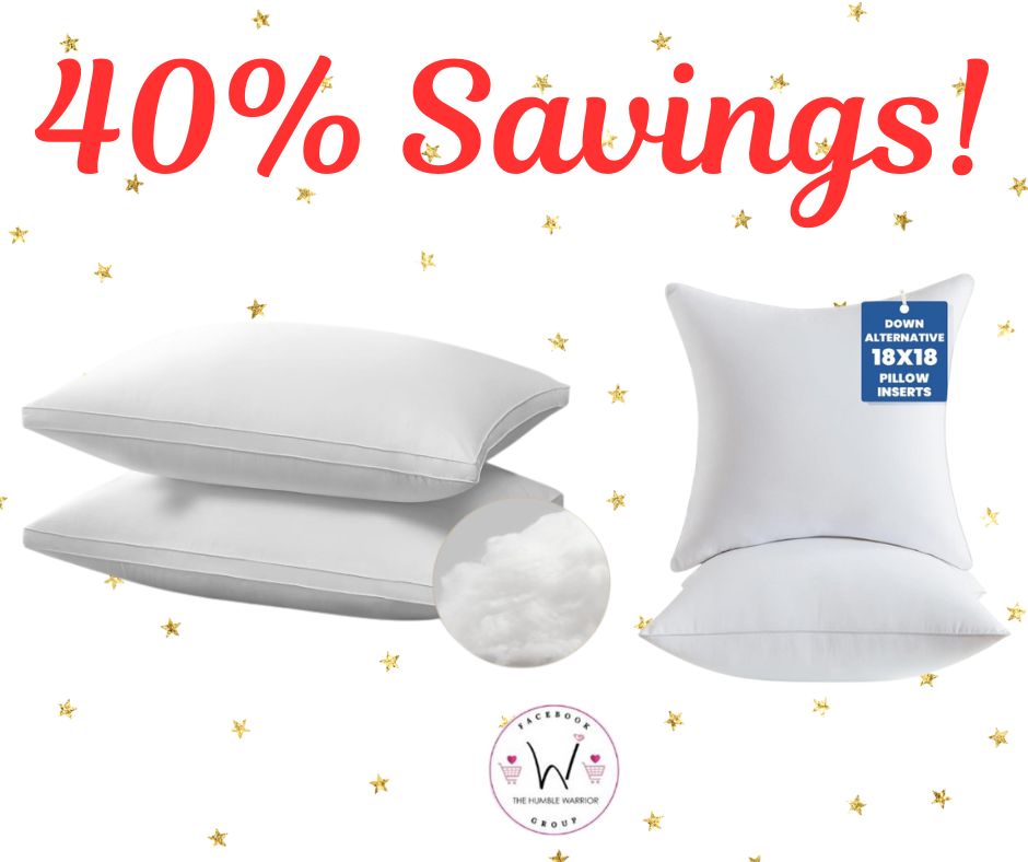 Sets of 2 Alternative Down Filling Bed Pillows and Throw Pillow Inserts!