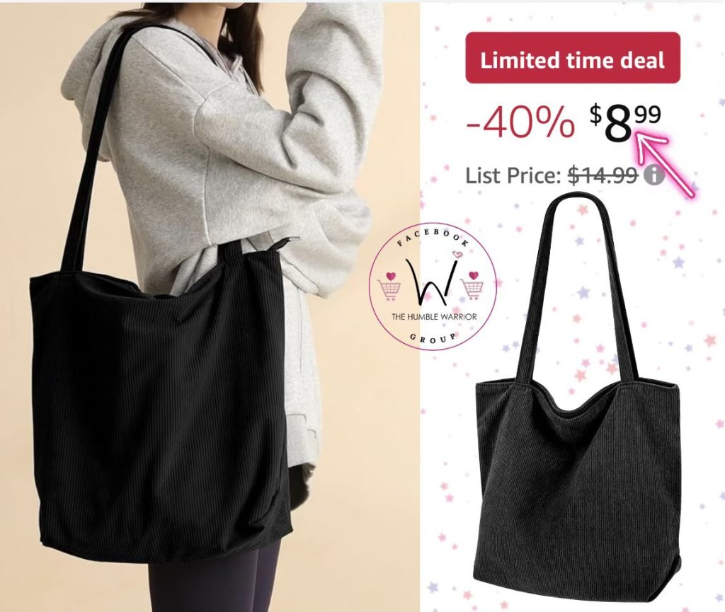 Lioscre Corduroy Zippered Tote Bag!