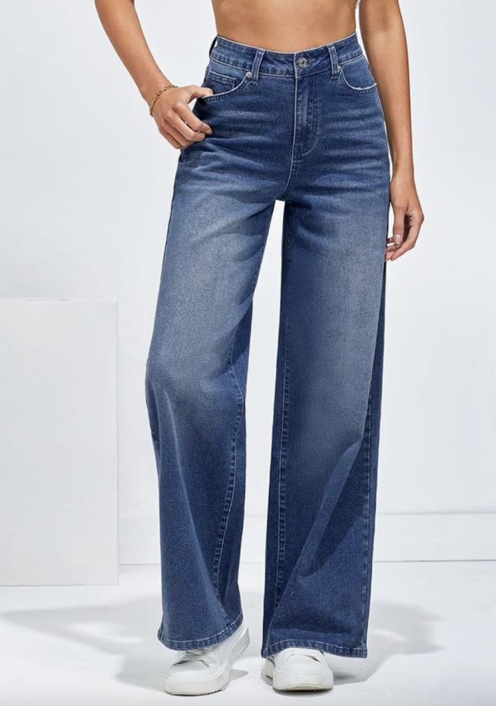 Lookbook wide leg high waisted jean