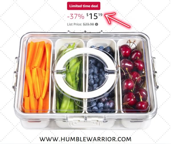 4 compartment snack box container