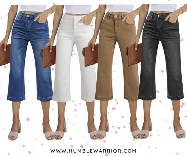 Sidefeel’s High-Waisted Wide Leg Capri Jeans