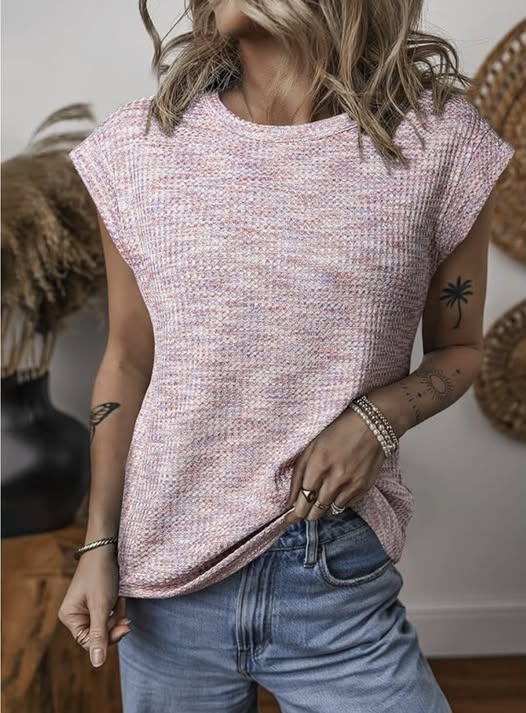 waffle knit top