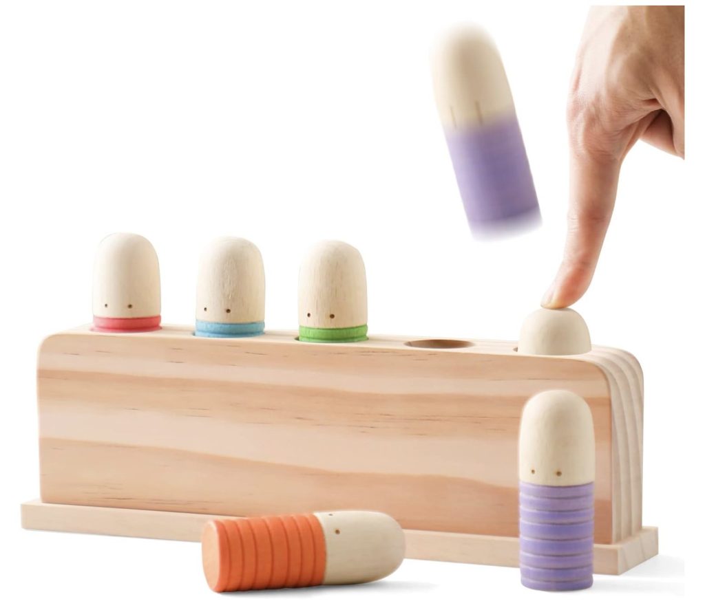 Multicolor Wooden Pop-Up Puppets