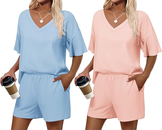 Ekouaer 2-Pack Pajama Sets