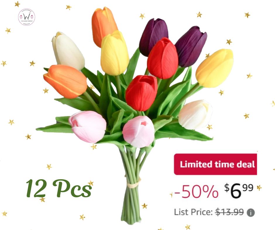 Multicolor artificial tulips!