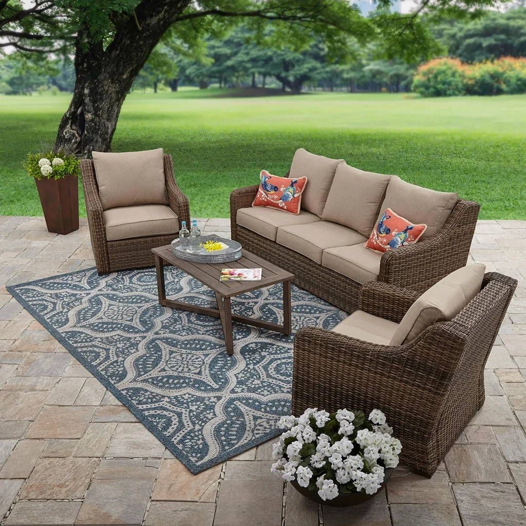 Better Homes & Gardens Hawthorne 4-Piece Outdoor Conversation Set!