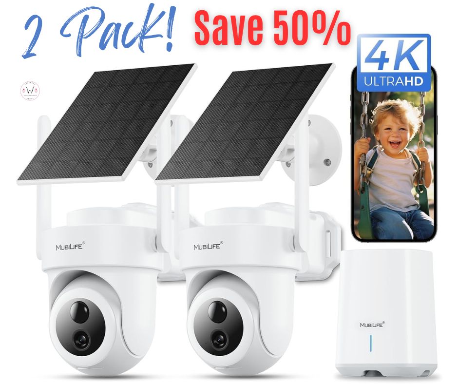 2 4K Solar Security Cameras