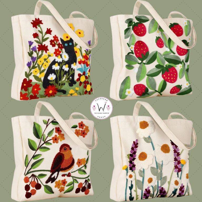 Aesthetic Embroidery Tote Bags