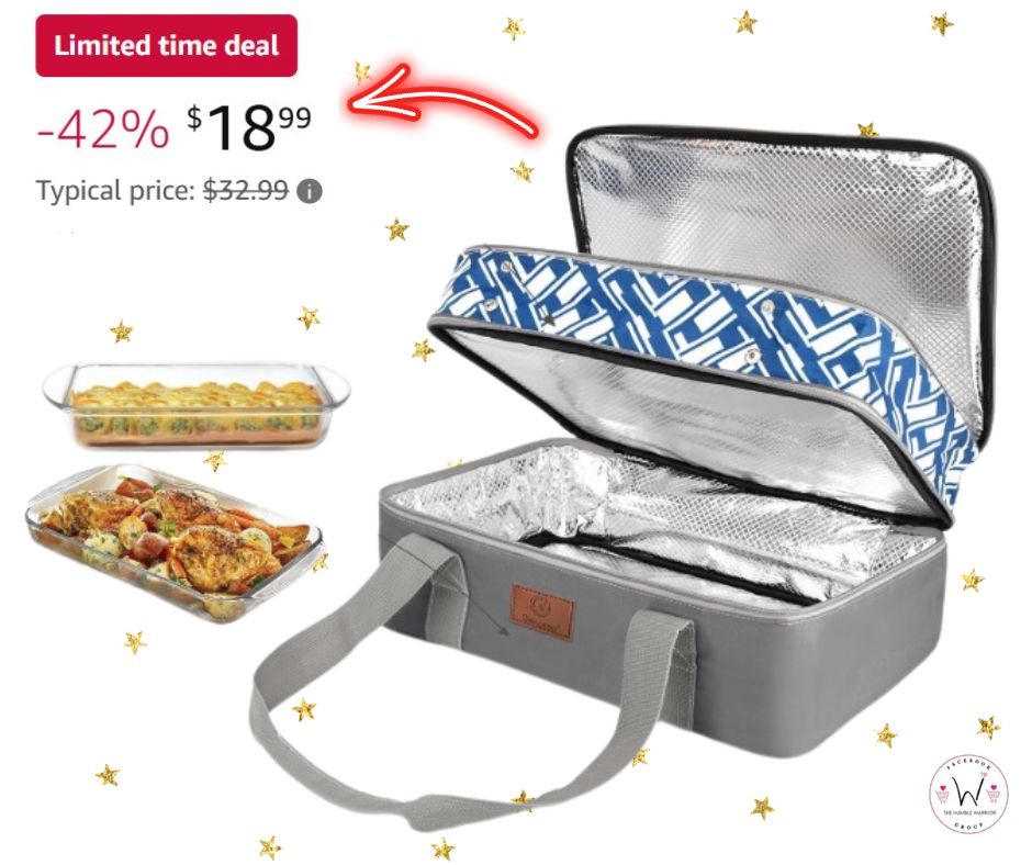 Expandable Insulated Casserole Carrier for Hot or Cold Food!