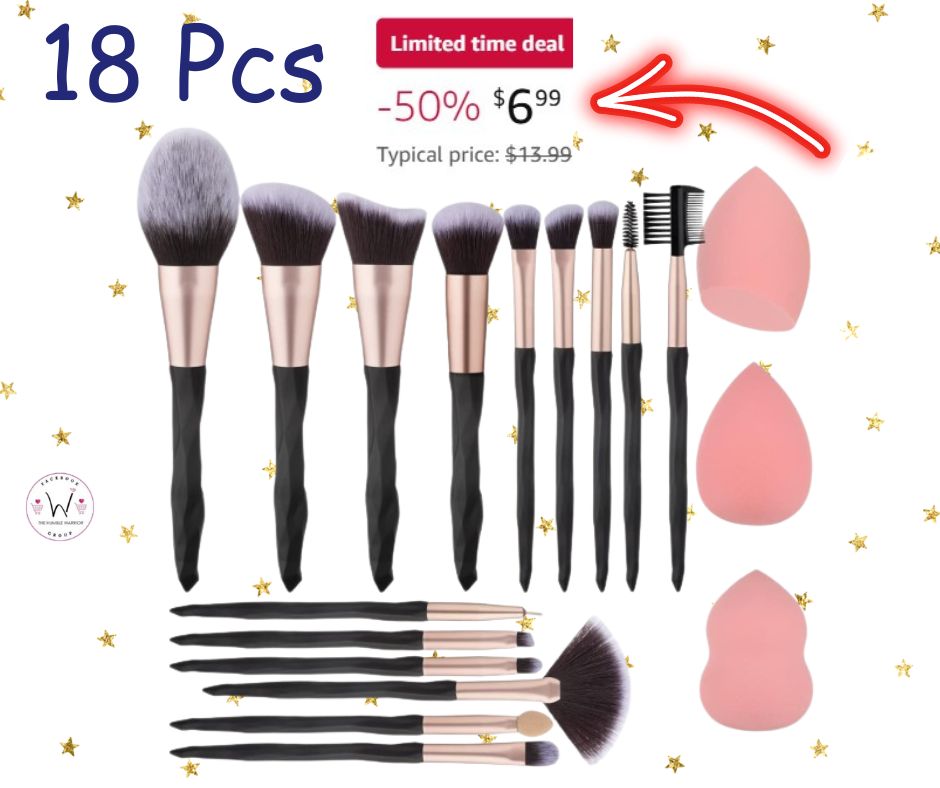 18 Pcs make up brushes and sponges set!
