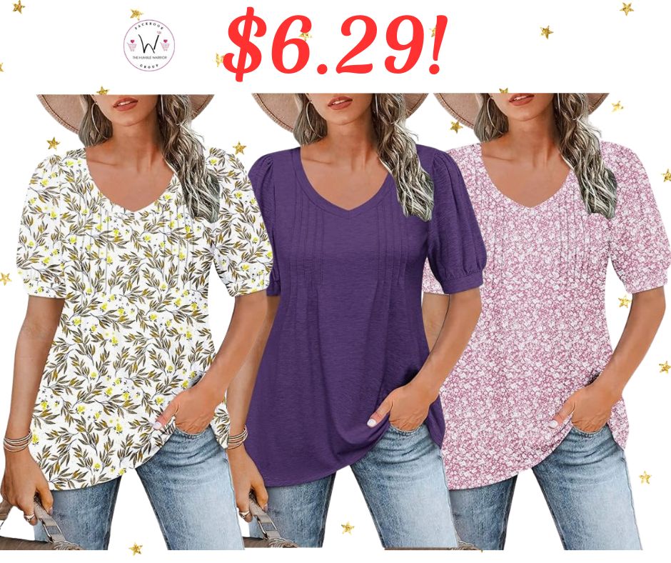 Pleated Puff Short Sleeve Top!
