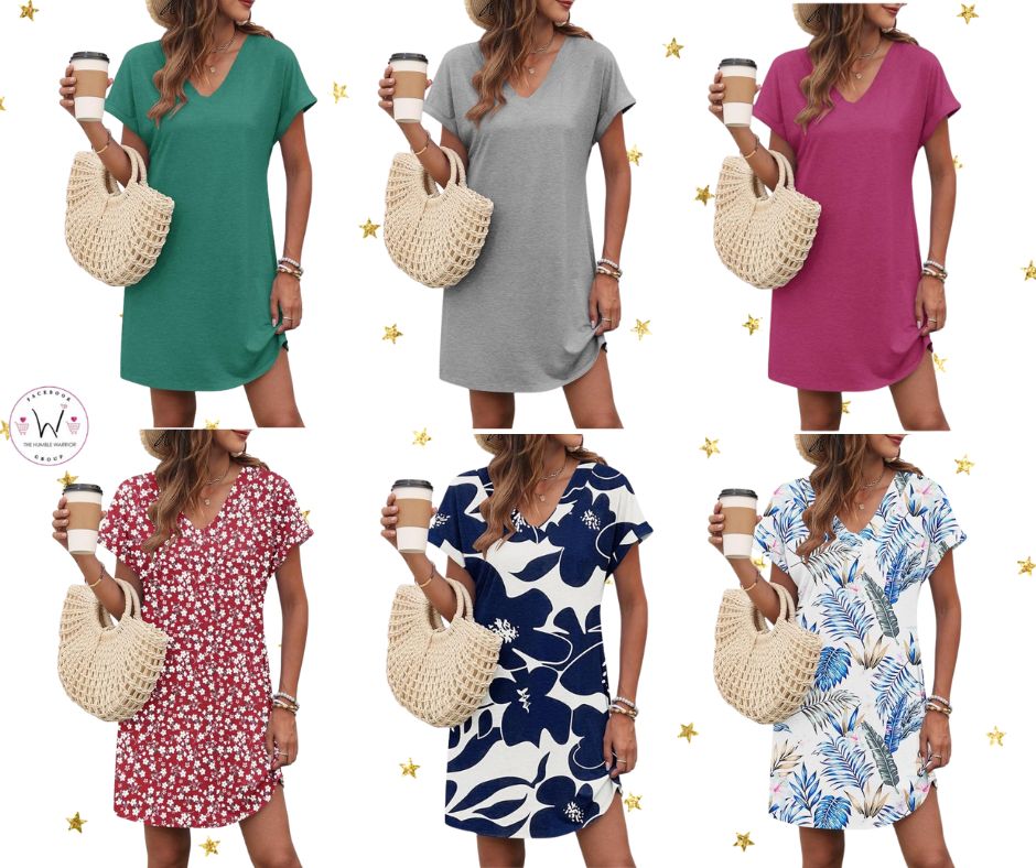 V-Neck T-Shirt Dresses!