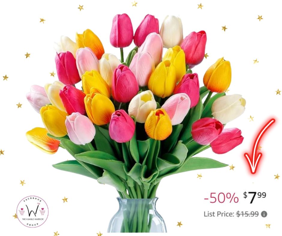 Multicolor artificial tulips!