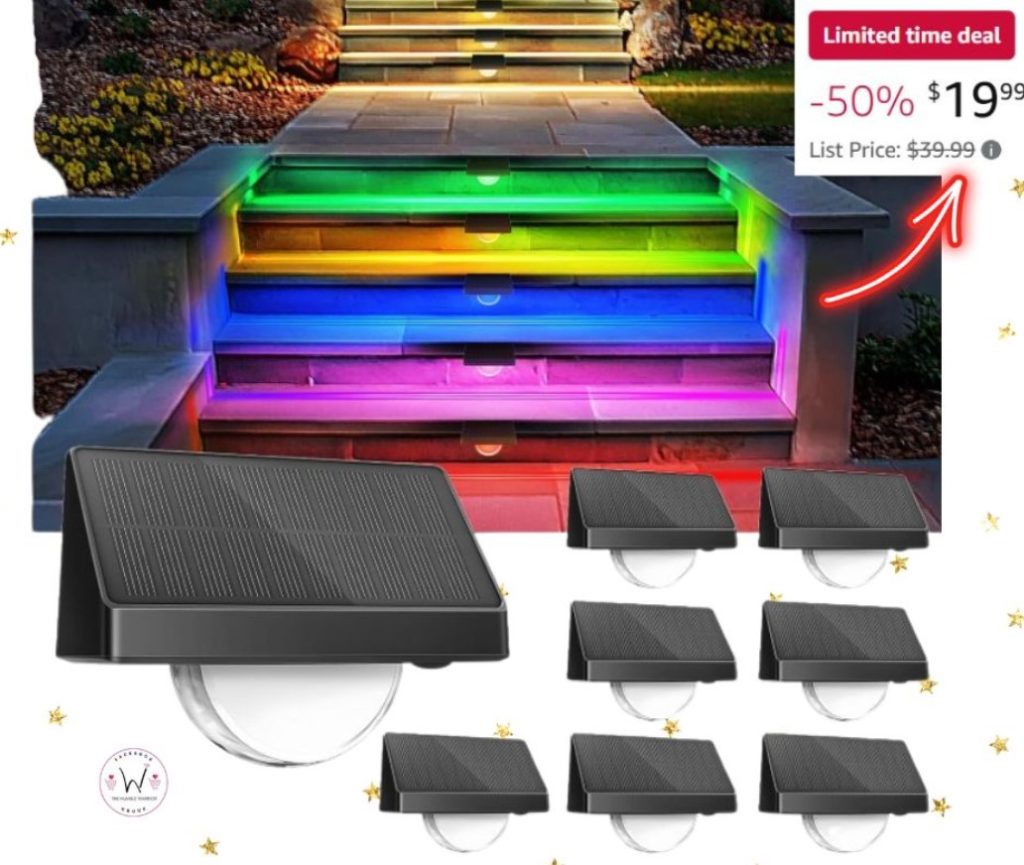 8 pack solar-powered step lights!
