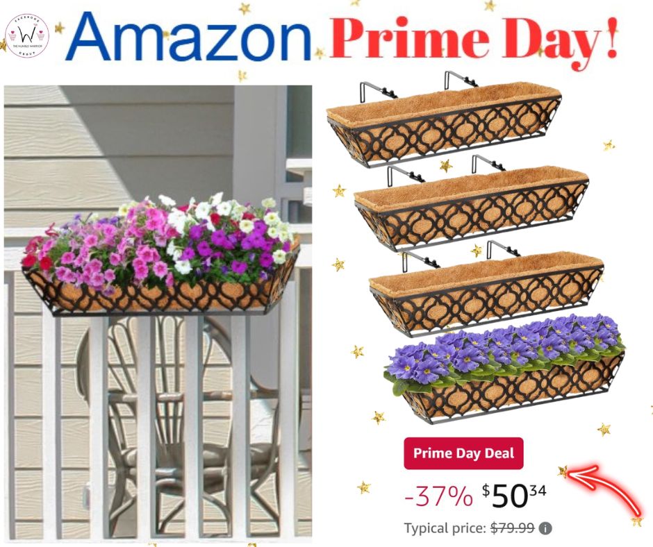 Black metal hanging flower planters!