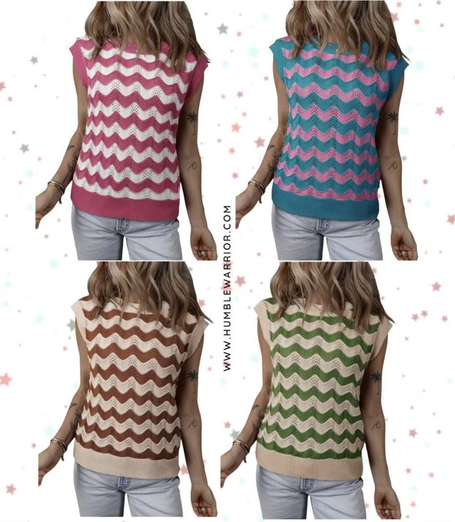 Shewin cap sleeve light weight sweater vest