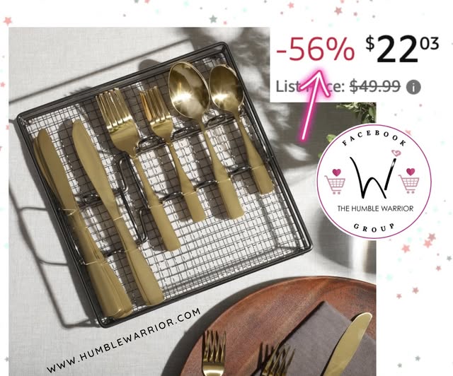 Gibson Home Abbeville Gold Flatware Set