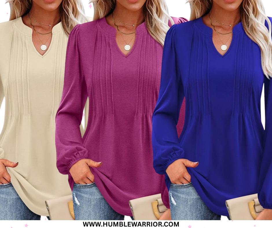Miholl Vneck Puff Sleeve Tunic