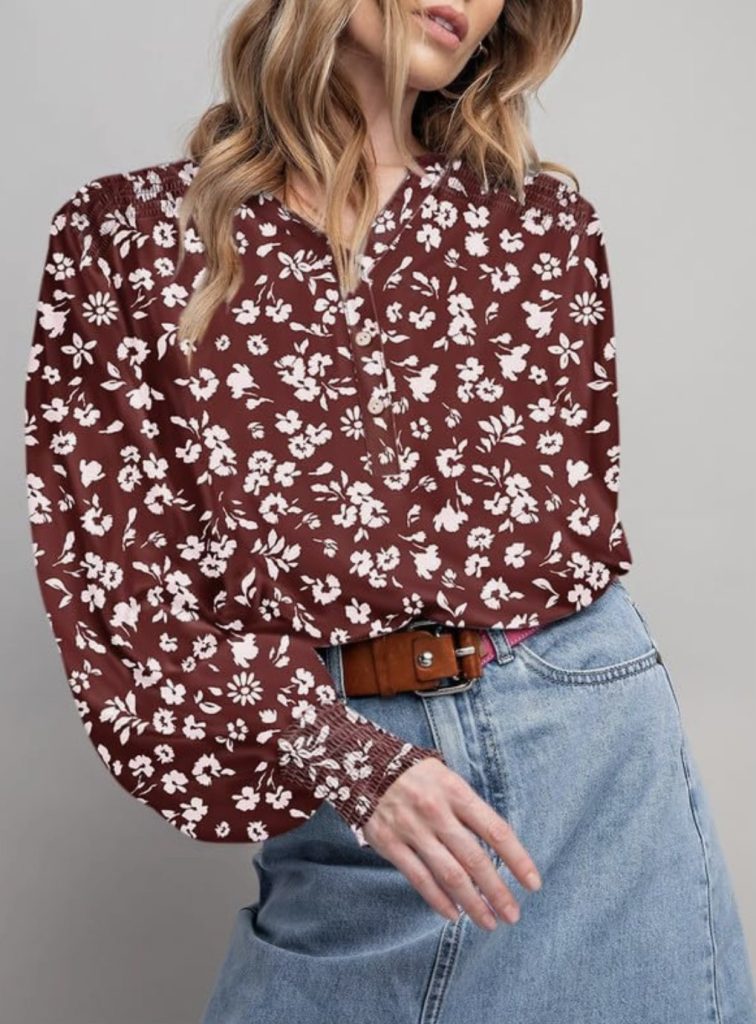 long sleeve button down tops from Dokotoo