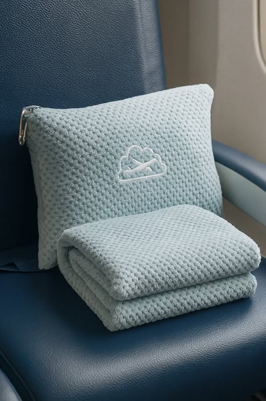 BEDELITE 2-in-1 travel blanket and pillow set