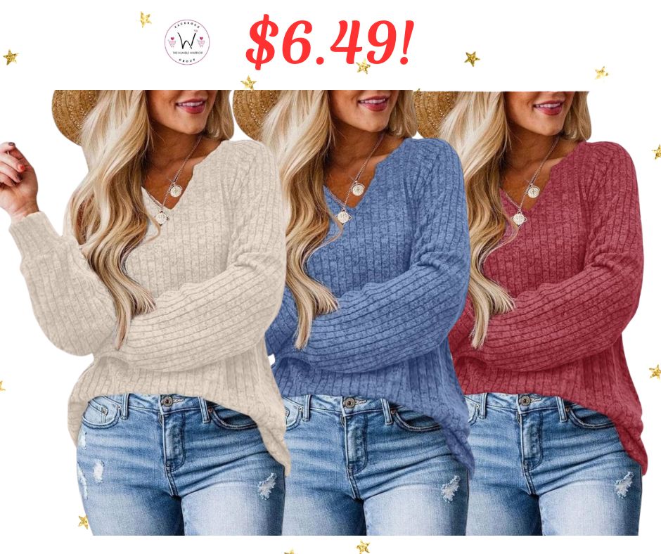 V-Neck Long Sleeve Top!