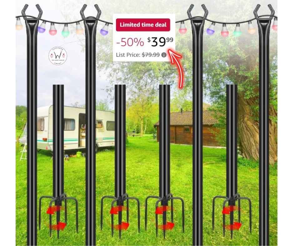 Metal Poles with Fork for Outdoor String Lights!