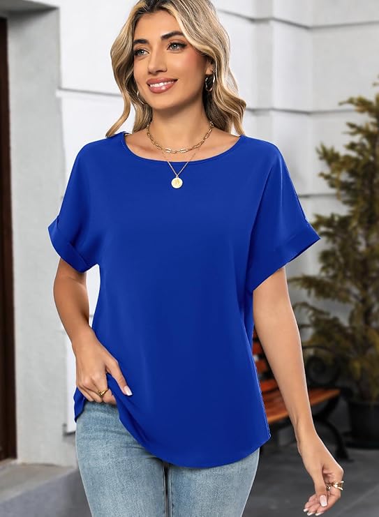 Short Sleeve Chiffon Blouse