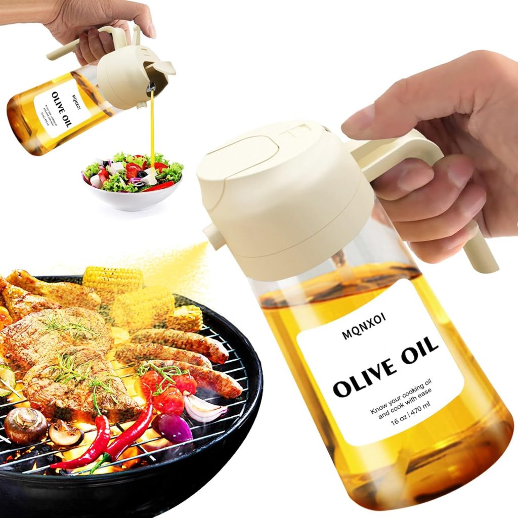 2-in-1 Glass Oil Sprayer & Dispenser!