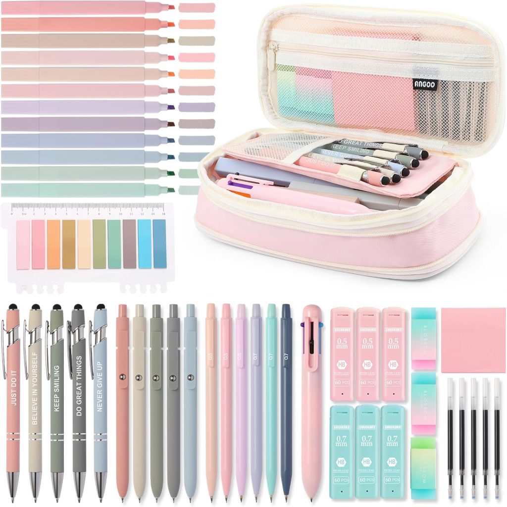 56-piece pink aesthetic supply set