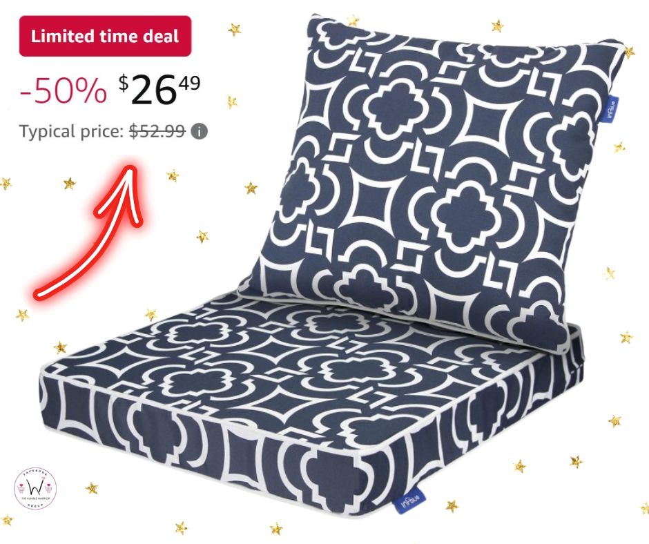 Set of 2 Outdoor Patio Seat Cushion Set!