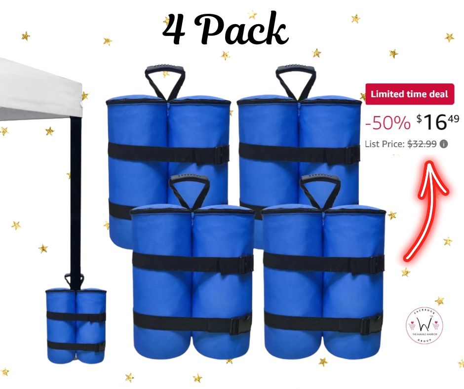 4 Pack Extra Large Leg Send Weight Bags for Outdoor Pop Up Tent!