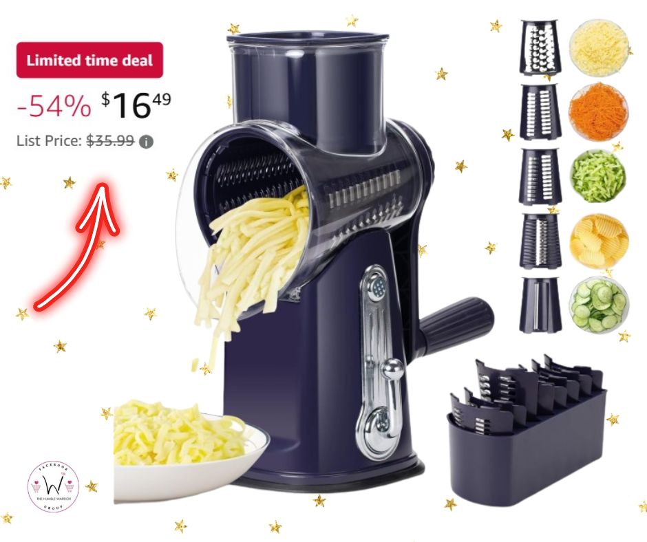5-in-1 Rotary Multi-Functional Cheese Grater!