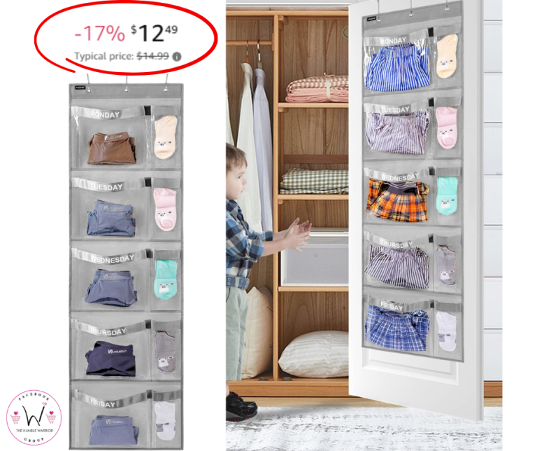 Monday to Friday Hanging Closet Organizer for Kids