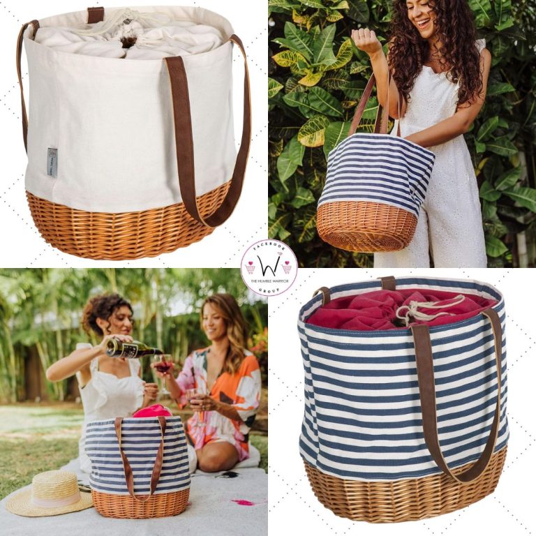 PICNIC TIME Coronado Canvas and Willow Basket Totes!!