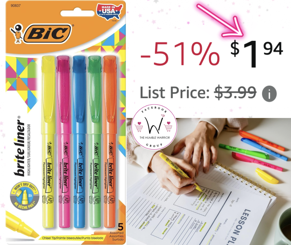 BIC BriteLiner 5-Pack of Highlighters!