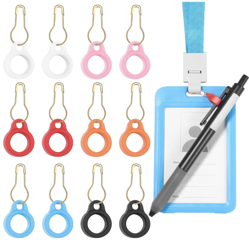 50-pack of colorful silicone pen clips