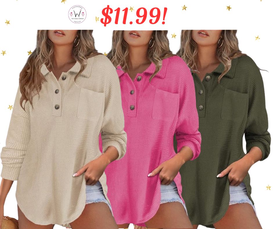 Waffle Knit Button Down Tunic!