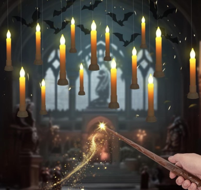 12 Pcs floating candles come with a remote wand!